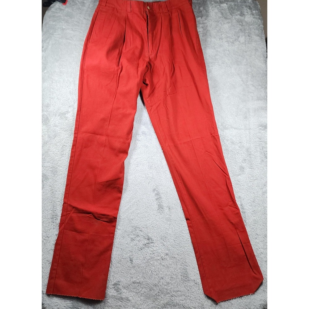 Bills Khakis Pants Mens 35x38 Red M2P Pleated Chino Made USA‎ Classic Fit Cotton